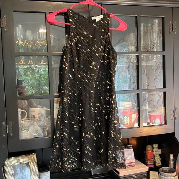 BCBG black and gold sparkle holiday dress size 4 - Picture 1 of 3